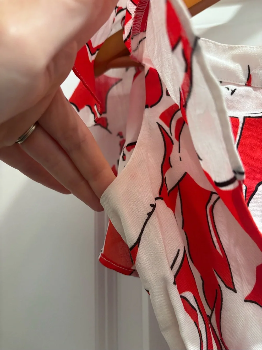 Elevenses Off-Shoulder Red & White Floral Wide-leg Jumpsuit